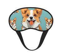 Corgi Cute Dog Sleep Mask for Men Women Blackout Eye Masks for Sleep, Relaxing Zero Pressure Night Blindfold Soft Breathable Eye Cover for Travel, Night Work, Nap, Office