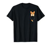 Corgi Cute Puppy Pocket Cartoon Dog Art T-Shirt