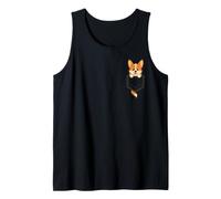 Corgi Cute Puppy Pocket Cartoon Dog Art Tank Top