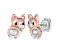 Corgi Dachshund Golden Retriever Earrings for Girls 925 Sterling Silver Dog Stud Earrings Kawaii Puppy Jewelry Gifts for Girls Women Dog Lovers Sterling Silver No Gemstone