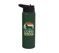 Corgi Daddy, Father's Day, Welsh Corgi Dad Stainless Steel Insulated Water Bottle