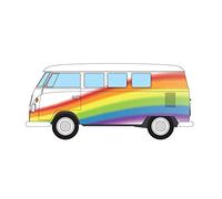 Corgi Diecast Model Cars CC02739 Volkswagen Campervan - Peace Love and | Peace Rainbows, Men, Women & Kids Souvenir Gifts from UK, Small Die Cast Toy Car Models for Boys