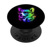 Corgi DJ Headphones Retro Music Dog Lover PopSockets Adhesive PopGrip