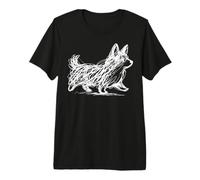 Corgi Dog Abstract Scribble Minimal Cute Art Animal Lover Premium T-Shirt
