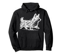 Corgi Dog Abstract Scribble Minimal Cute Art Animal Lover Pullover Hoodie