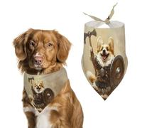 Corgi Dog Ancient Warrior Soldier Dog Bandana Pet Scarf for Small Medium Large Dogs Triangle Bibs Photo Prop Gift
