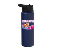 Corgi Dog Bowling Livin' On A Spare Bowler Stainless Steel Insulated Water Bottle