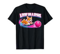 Corgi Dog Bowling Livin' On A Spare Bowler T-Shirt