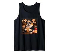 Corgi Dog Drinking Boba Milk Tea Iced Coffee Caffeine Tank Top