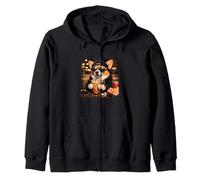 Corgi Dog Drinking Boba Milk Tea Iced Coffee Caffeine Zip Hoodie