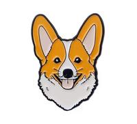 Corgi Dog Enamel Metal Lapel Pin Badge - Cute Welsh Corgi Face Cartoon Design for Pet Lovers, Collectors & Accessories - Animal Lovers Gift - 2.2cm x 3.1cm