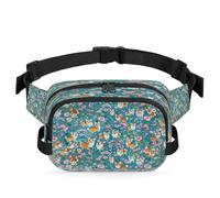 Corgi Dog Flower Waist Bag Multifunction Pack for Travel Sport Running Fanny Pack Bumbag Pouch Purse Belt Bag for Women Men Kids Girls Boys