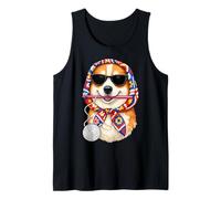 Corgi Dog Granny Square Crochet Yarn Crocheting Lover Tank Top