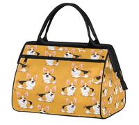 Corgi Dog Gym Bag for Men Women, Cute Welsh Dogs Travel Sports Duffel Bags Waterproof Weekend Overnight Bag Lightweight Carry On Luggage Tote