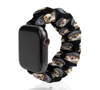 Corgi Dog in Military Russian Flag Hat Funny Stretch Bands Compatible with IWatch Replacement Smart Watch Strap