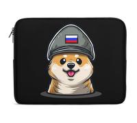 Corgi Dog in Military Russian Flag Hat Stylish Laptop Bag Carrying Briefcase Computer Sleeve for Ultrabook Notebook