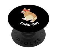 Corgi Dog Lovers Corg-dio Cardio Gym Cheeky Funny Workout PopSockets Adhesive PopGrip