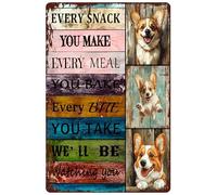 Corgi Dog Metal Vintage Tin Signs Every Snack You Make We'Ll Be Watching You Sign For Home Bedrooms Kitchen Bars Pubs Garages Gardens Patios Porches 12x16inch