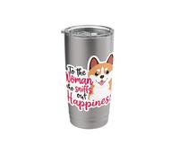Corgi Dog Mom Sniffs Out Happiness Design Stainless Steel Insulated Tumbler