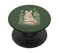 Corgi Dog Moon Gazing Wildflower Cottagecore Floral Lover PopSockets Adhesive PopGrip