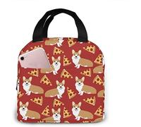 Corgi Dog Pizza Red Insulated Lunch Bag Cooler Lunch Box for Women Men Kids Leakproof Reusable Lunch Tote Bag for Work School Picnic