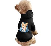 Corgi Dog Puppy with Blue Blanket Cute Dog And Cat Clothes Pet Hoodie Sweatshirt Pullover Sweater Coat