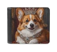 Corgi Dog Queen Bifold Wallet PU Leather Credit Card Holder Wallets Slim Front Pocket Money Clip