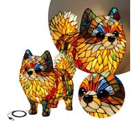 Corgi Dog Ranch Glowing Night Light Bedside Table Lamp With USB A+C Dyed Resin French Desktop Cute Pet Theme LED Warm Elephant (Yellow, 16x15cm)