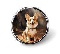 Corgi Dog Round Badge Cute Brooch Hats Jackets Decor Personalized Lapel Pin Clothing Jewelry Accessories for Wedding Party Gift