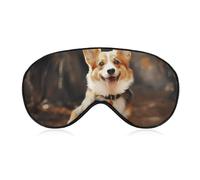 Corgi Dog Sleep Mask for Women Men Side Sleeper Eye Cover with Adjustable Strap Soft Breathable Blackout Mask Slip-Free Deep Sleeping Travel Essentials