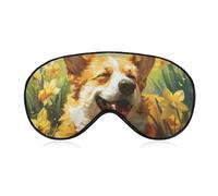 Corgi Dog Sleep Mask Lightweight Blindfold Eye Mask with Adjustable Strap for Men Women