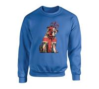 Corgi Dog Union Jack Jumper, Funny Dog Lovers Corgi Dog British Crown Queen's Elizabeth UK Flag Kids Adults Unisex Sweatshirt(XL, Royal)