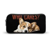 Corgi Dog Who Cares Cosmetic Bag Makeup Organizer Pencil Case Large Capacity Pouch for Travel