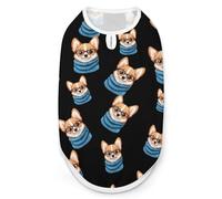 Corgi Dog With Scarf Cute Dog Shirt Sleeveless Soft Breathable Pet Apparel Tank Top Summer Cool XL
