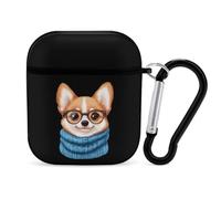 Corgi Dog With Scarf Trendy Bluetooth Earbuds Protector Cute Wireless Earbud Case Covers Compatible with Airpods 1/2
