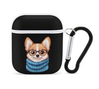 Corgi Dog With Scarf Trendy Bluetooth Earbuds Protector Cute Wireless Earbud Case Covers Compatible with Airpods 1/2