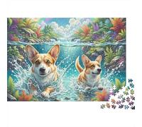 Corgi Dogs 1000 Piece Jigsaw Puzzle Paper for Adults Water Play Jigsaw Puzzle for Family Relaxation Gift Home Focus 52x38cm/1000pcs