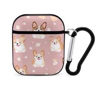 Corgi Dogs Earphone Case Cover Compatible with AirPods 1&2 Shockproof Bluetooth Headset Case Black-style