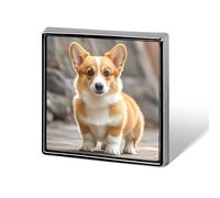 Corgi Dogs Lapel Pin for Men Brooches And Pins for Women Square Metal Badge for Shirts, Jackets, Hats | Durable Fashion Accessory & Gift for Men, Women, Events