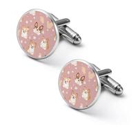 Corgi Dogs Shirt Cufflinks Round Cuff Links for Business Wedding Party Father's Day Gift 2.0cm