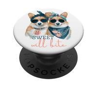 Corgi Dogs Sweet Will Bite Savage Cheeky Cute Humor PopSockets Adhesive PopGrip