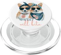 Corgi Dogs Sweet Will Bite Savage Cheeky Cute Humor PopSockets PopGrip for MagSafe