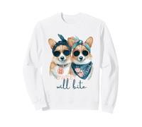 Corgi Dogs Sweet Will Bite Savage Cheeky Cute Humor Sweatshirt