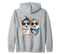 Corgi Dogs Sweet Will Bite Savage Cheeky Cute Humor Zip Hoodie