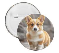 Corgi Dogs Tinplate Badge Personalized Round Brooch Large Craft Button Suitable for Teachers, Nurses, Doctors, Staff, Party Gift Accessories, style, 12 Pieces