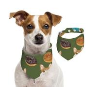Corgi Donuts Cute Corgi,Pet Bib Scarf Cats Dog Bandana Dogs Towel Bib Adjustable Pet Scarf,L