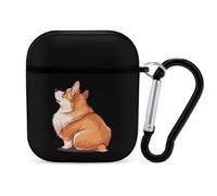 Corgi Earphone Case Cover Compatible with AirPods 1&2 Shockproof Bluetooth Headset Case Black-style