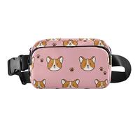 Corgi Faces Pink Women Fanny Packs Waterproof Hip Pack Belt Pouch Cute Waist Pouches for Men, Corgi Faces Pink, 8 x 5.3 x 2.3 inch, Funny Cute, Corgi Faces Pink, 8 x 5.3 x 2.3 inch, Funny Cute