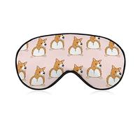 Corgi Fat Ass Sleep Mask Night Cover Eye for Women Men BlockLight for Airplane Travel Nap Adjustable Strap