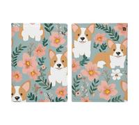 Corgi Floral Flowers Spring Garden Passport Holder, ID Card Protector Case Passport Holder with Slot Passports Travel Wallet Document Cover for Women And Men